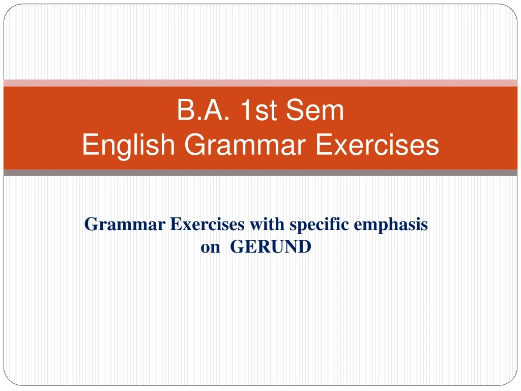 b a 1st sem english grammar exercises