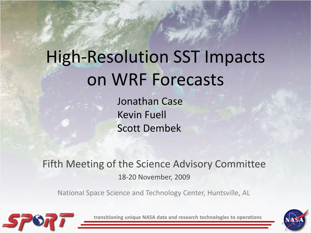 high resolution sst impacts on wrf forecasts