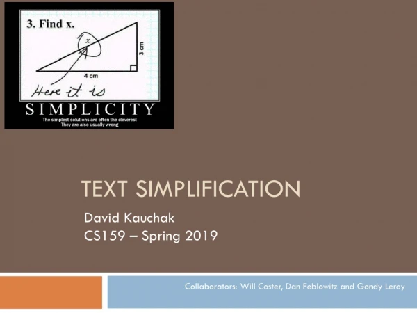 Text Simplification