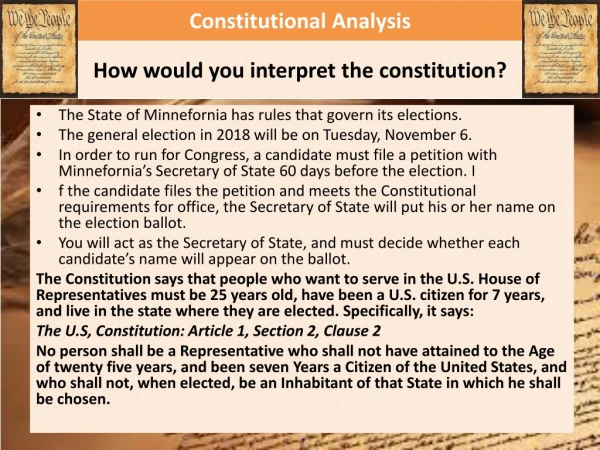 How would you interpret the constitution?