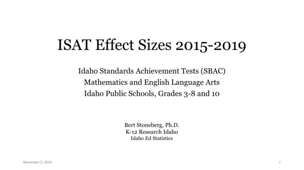 ISAT Effect Sizes 2015-2019