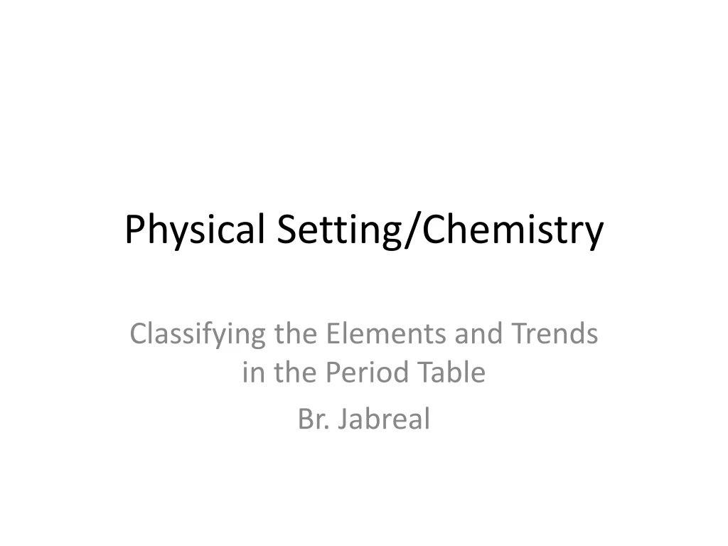 physical setting chemistry