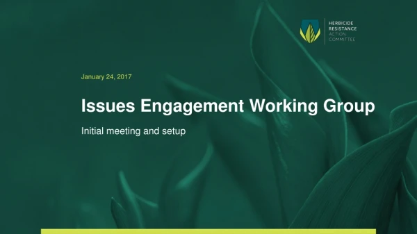 Issues Engagement Working Group