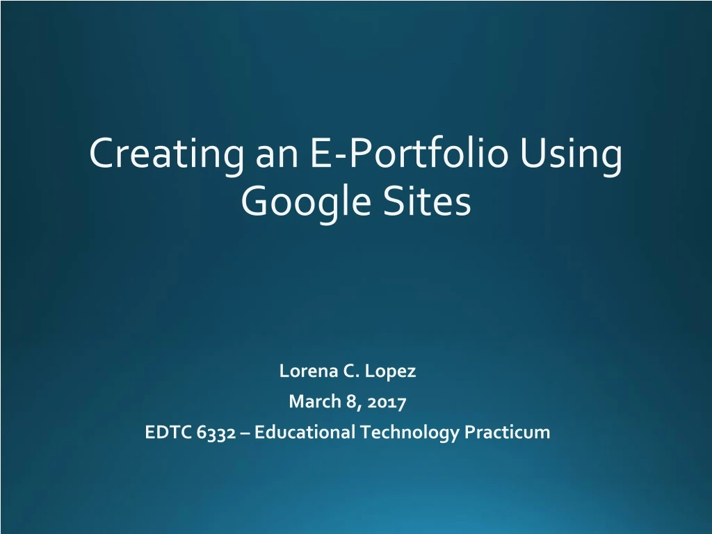 creating an e portfolio using google sites