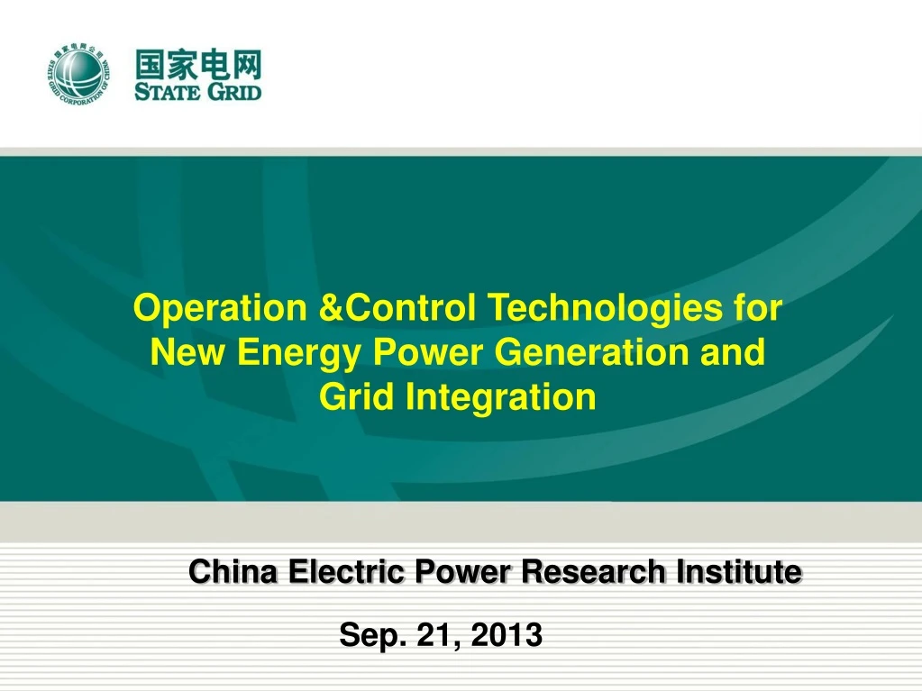 operation control technologies for new energy