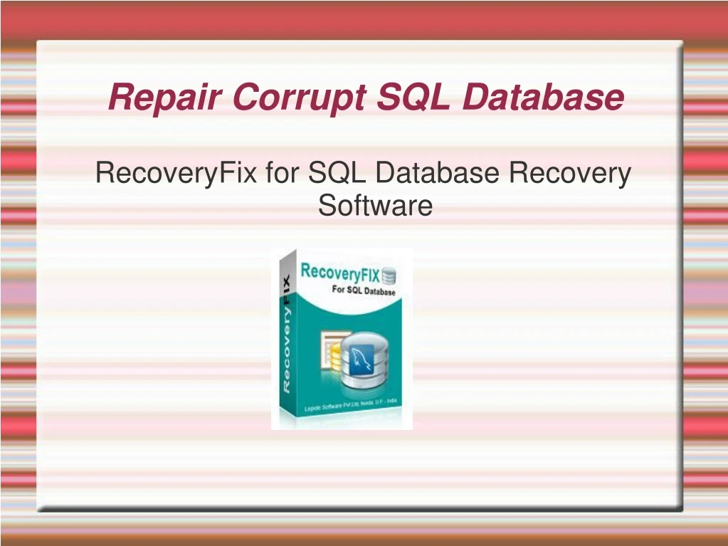 repair corrupt sql database