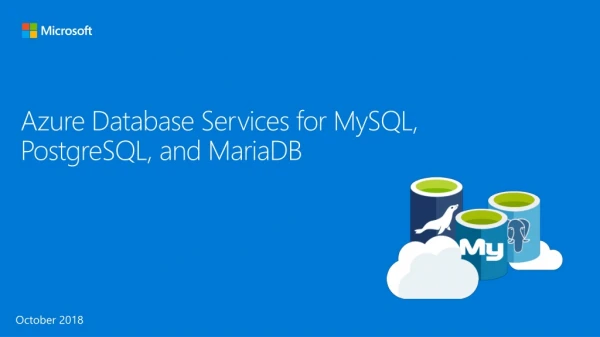 Azure Database Services for MySQL, PostgreSQL, and MariaDB