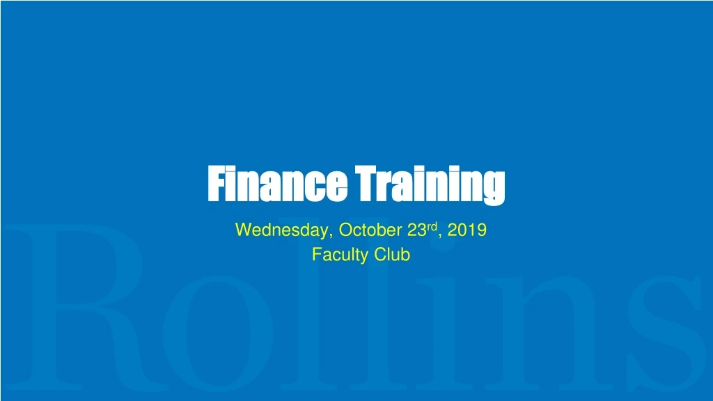 finance training