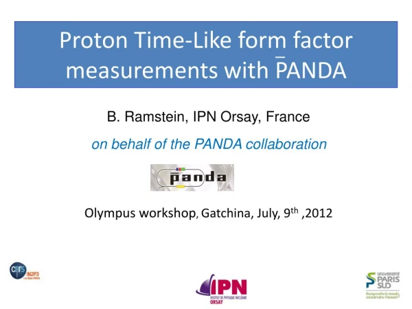 Proton Time- Like form factor measurements with PANDA