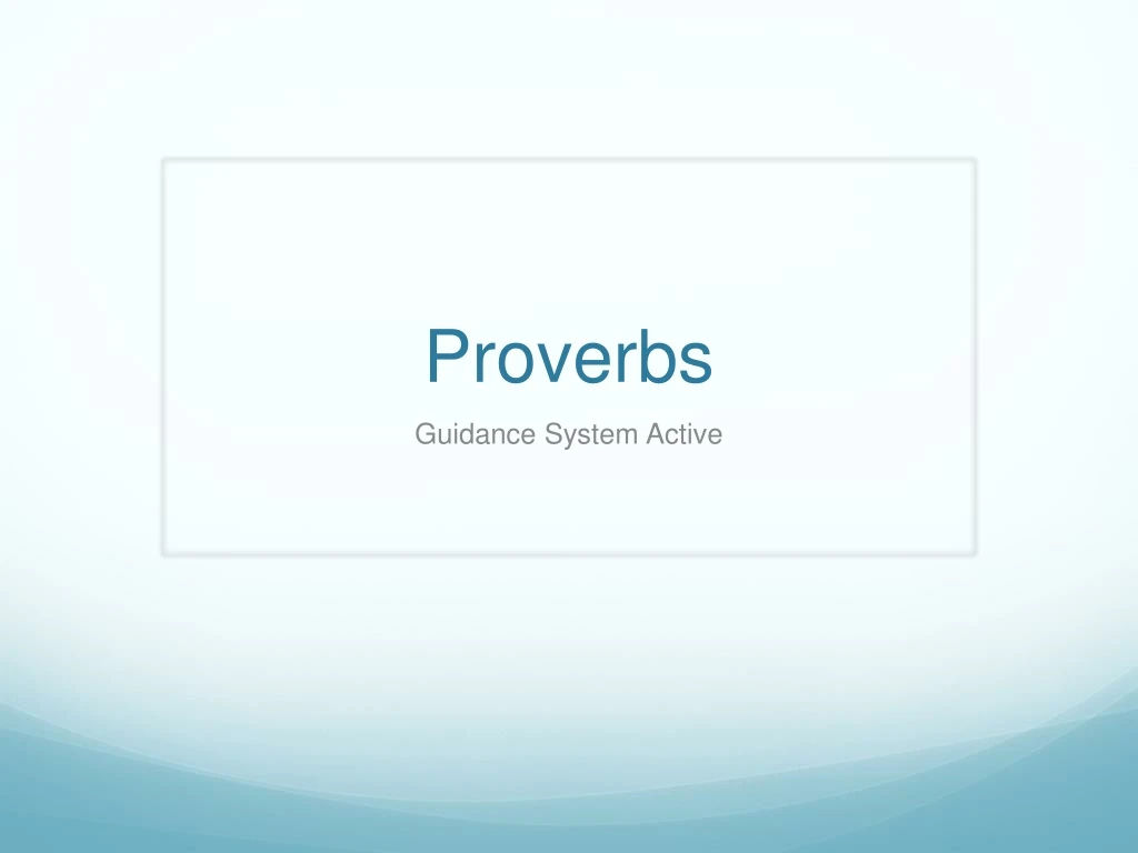 proverbs