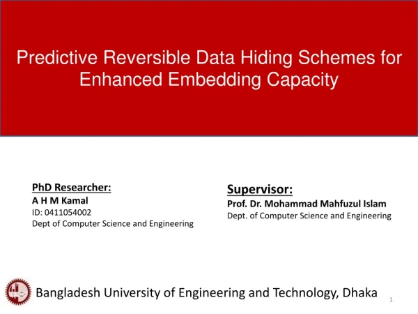 Predictive Reversible Data Hiding Schemes for Enhanced Embedding Capacity