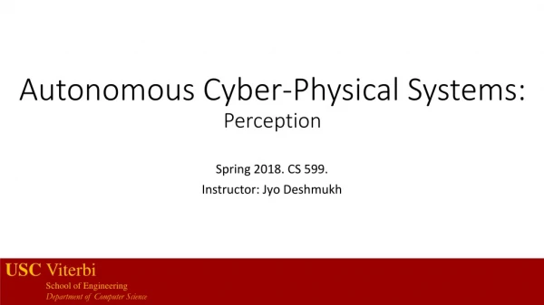 Autonomous Cyber-Physical Systems: Perception
