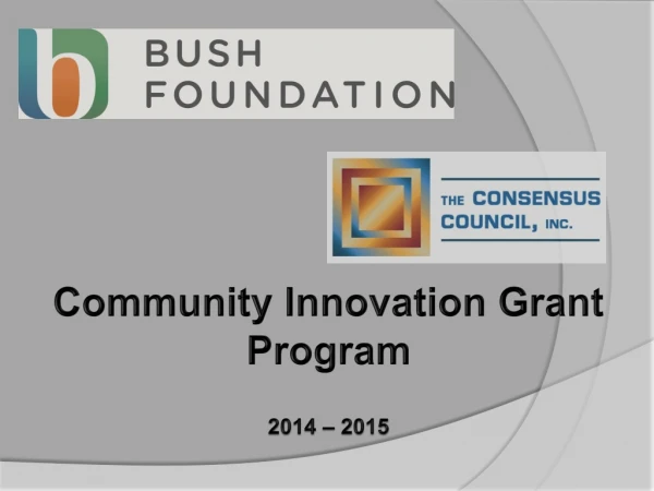 Community Innovation Grant Program 2014 – 2015