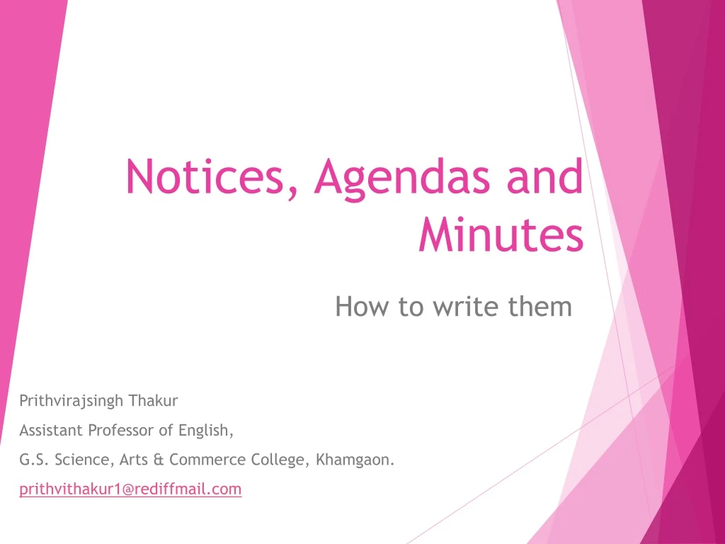 notices agendas and minutes