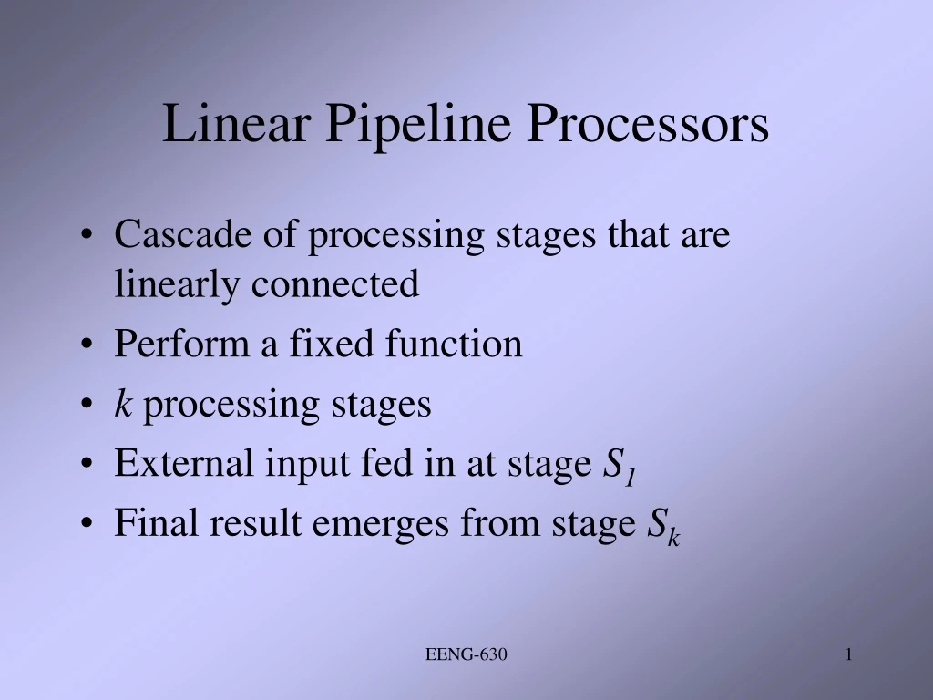 linear pipeline processors