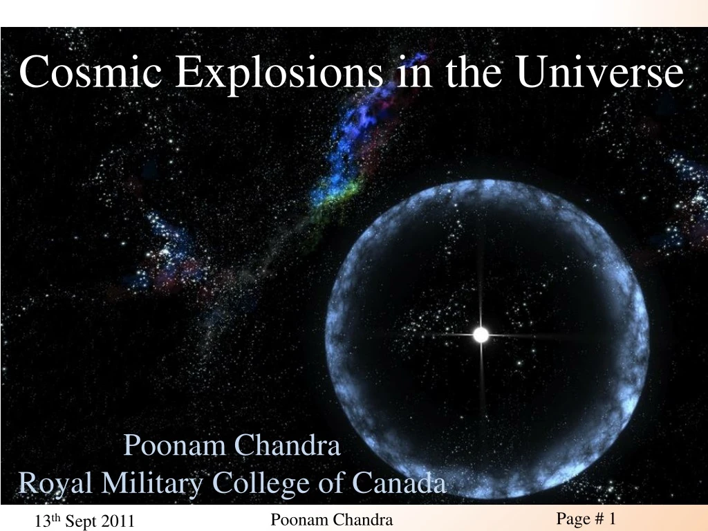 cosmic explosions in the universe