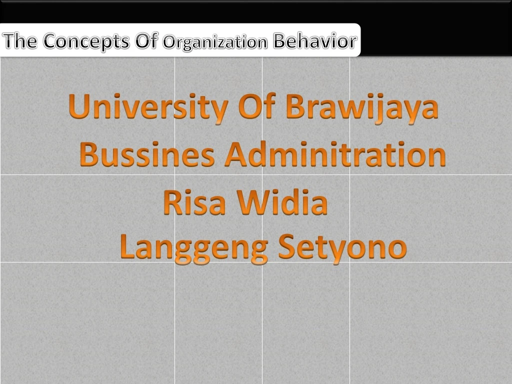 the concepts of organization behavior