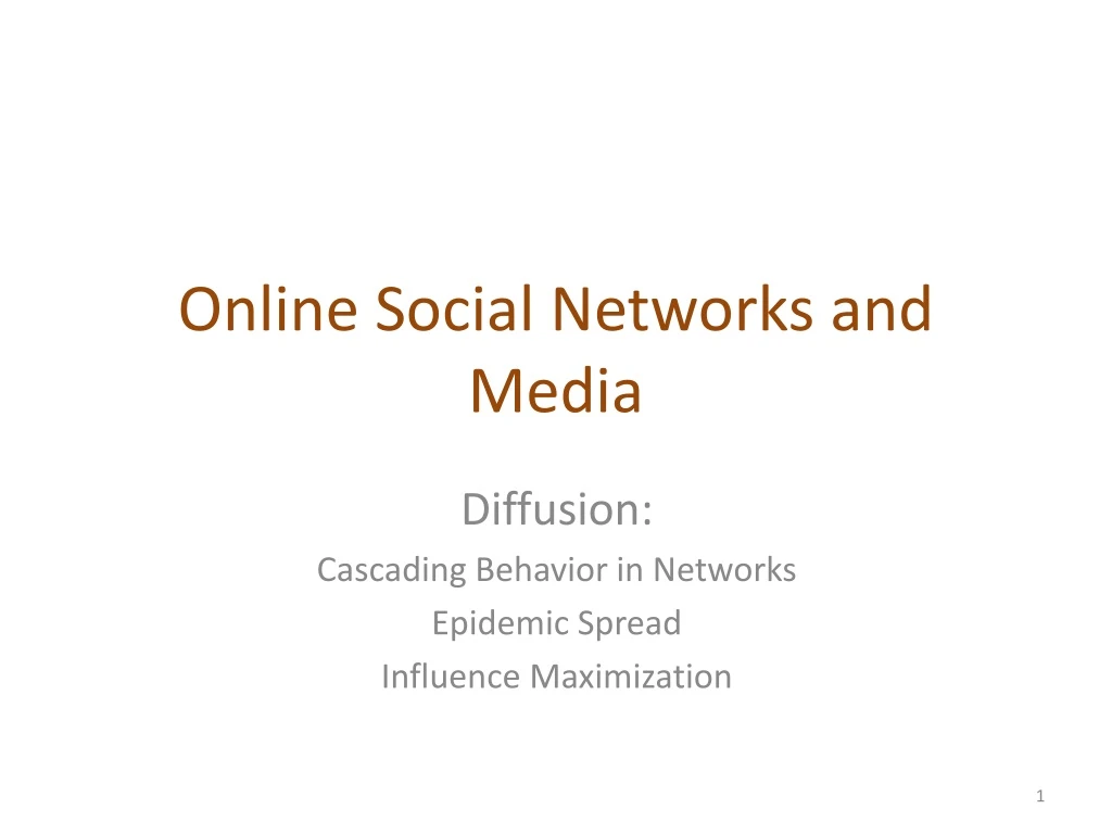 online social networks and media