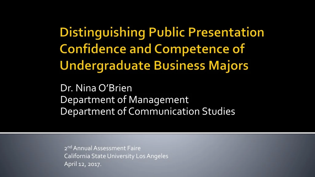 dr nina o brien department of management department of communication studies