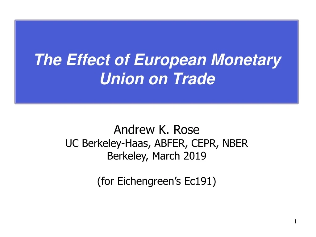 the effect of european monetary union on trade