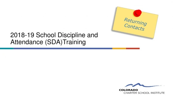 2018-19 School Discipline and Attendance (SDA)Training