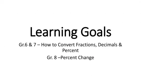 Learning Goals