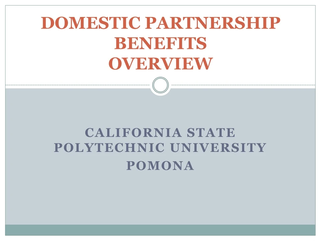 domestic partnership benefits overview
