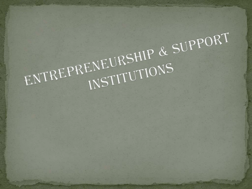 entrepreneurship support institutions