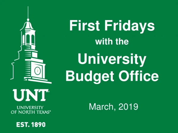 First Fridays with the University Budget Office