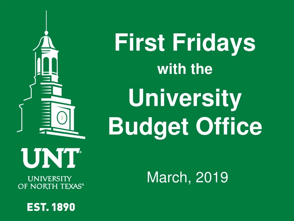 first fridays with the university budget office