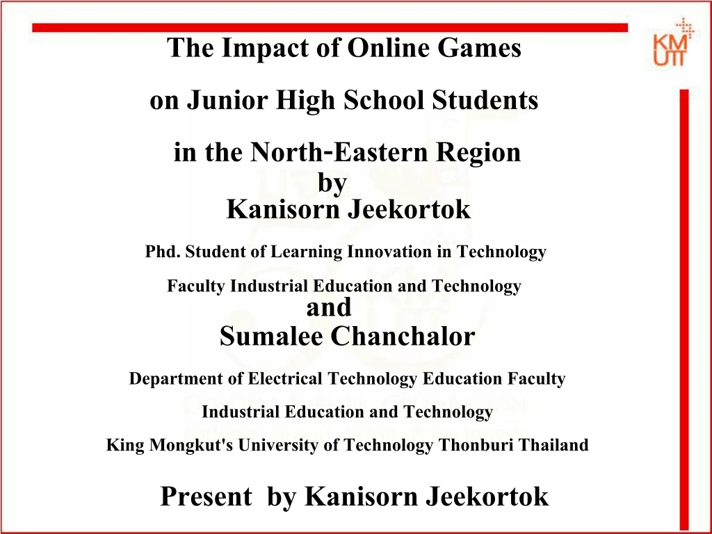 the impact of online games on junior high school