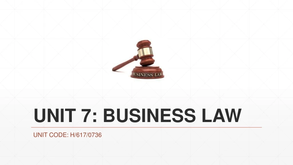 unit 7 business law