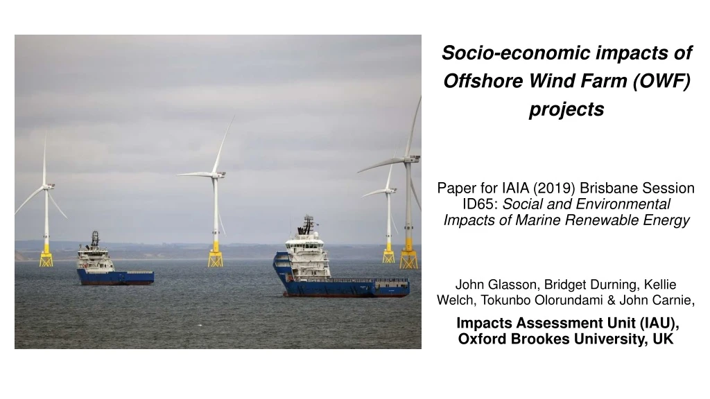 socio economic impacts of offshore wind farm