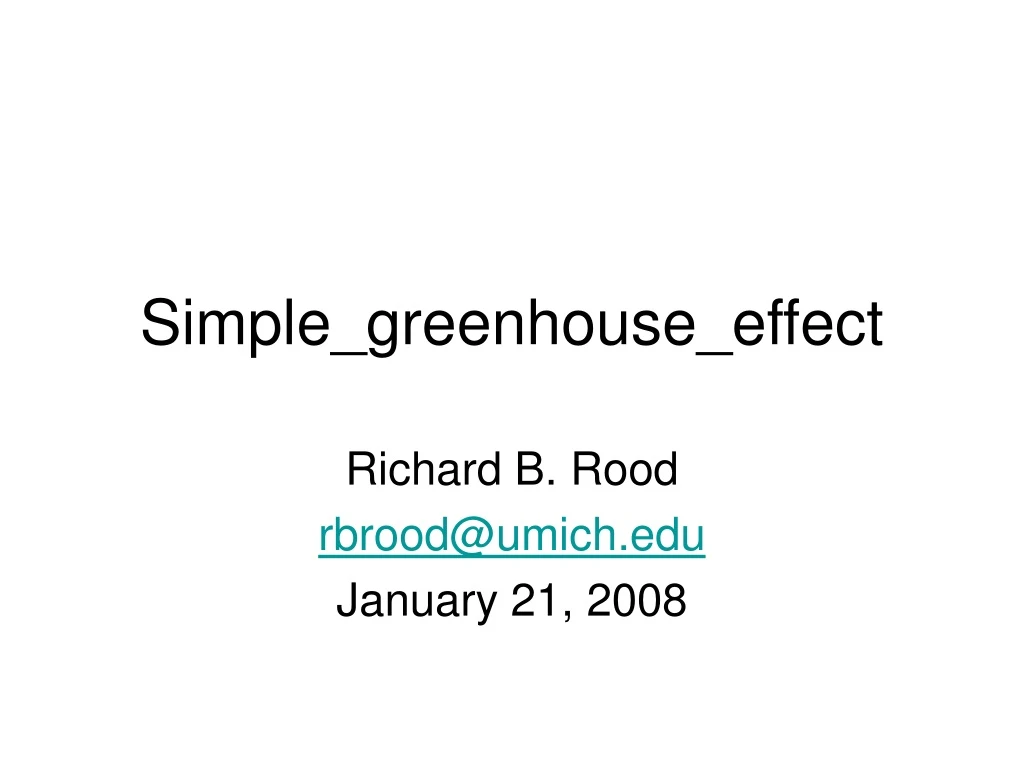 simple greenhouse effect