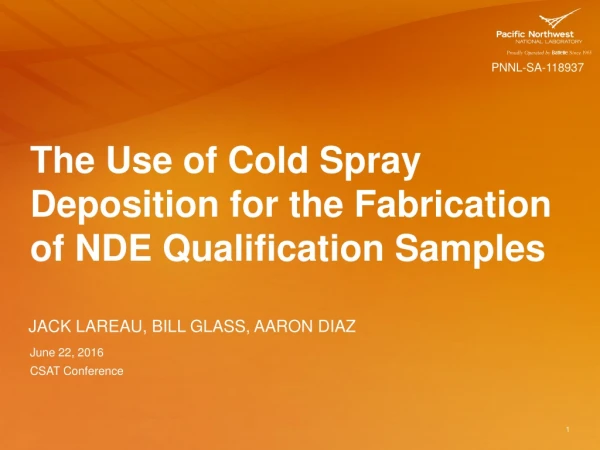 The Use of Cold Spray Deposition for the Fabrication of NDE Qualification Samples