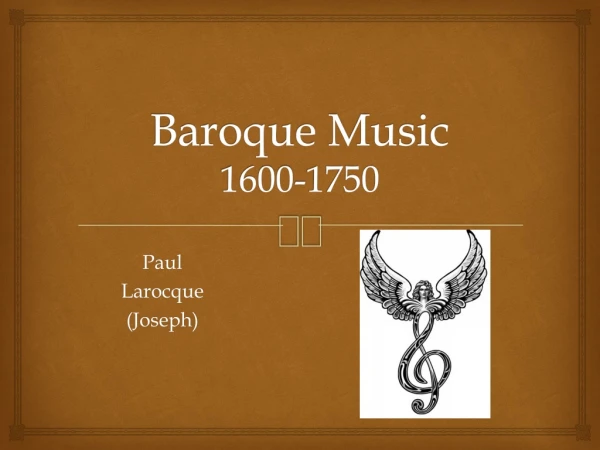 Baroque Music 1600-1750