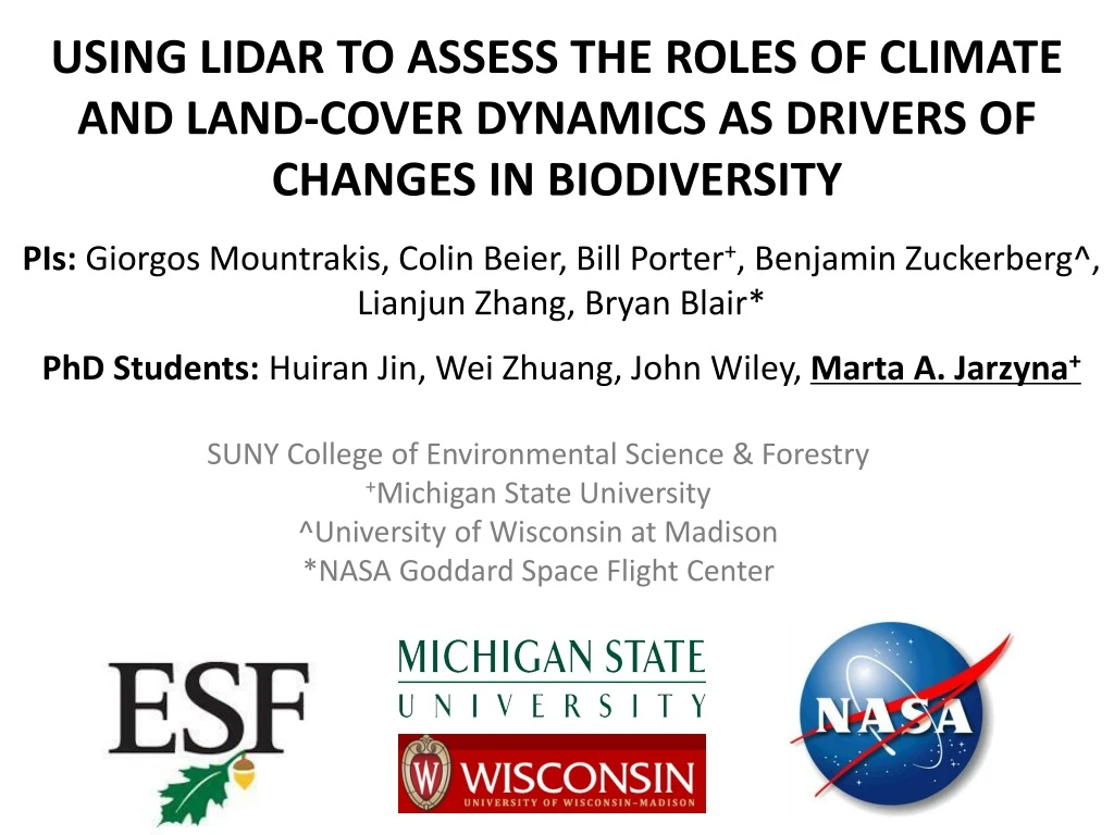 using lidar to assess the roles of climate