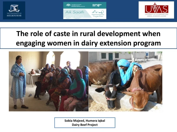 The role of caste in rural development when engaging women in dairy extension program