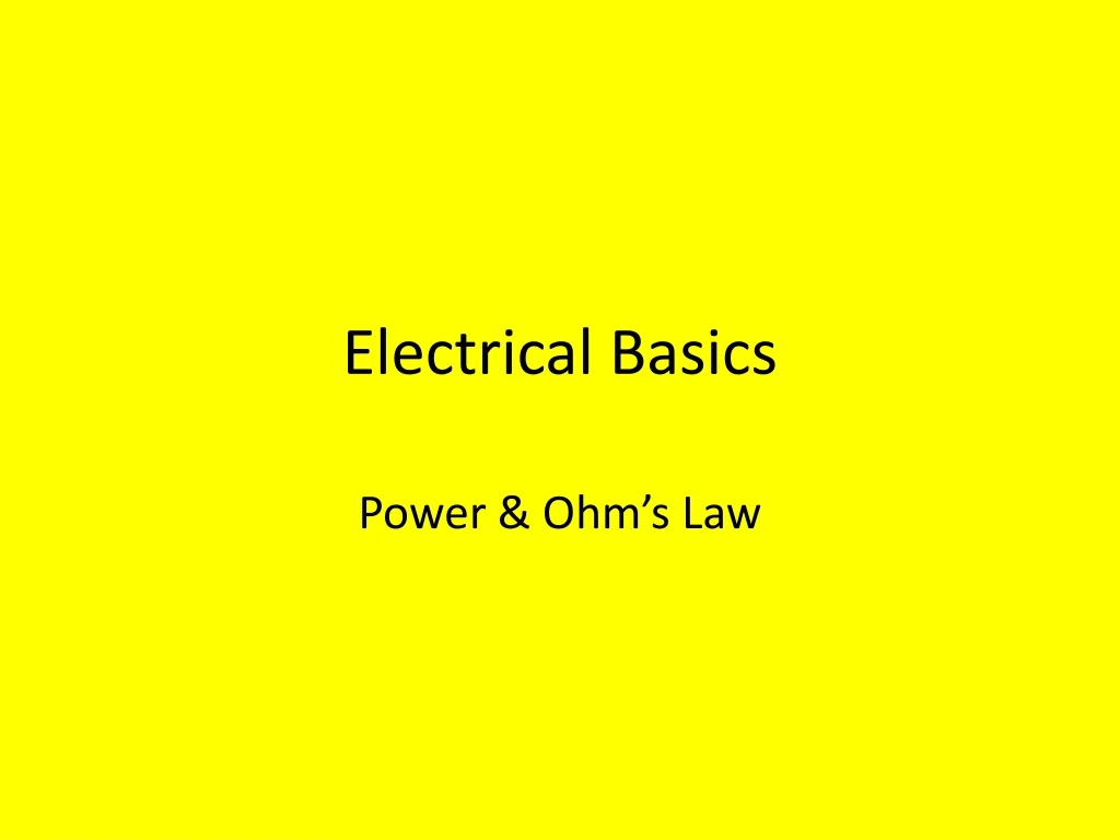 electrical basics