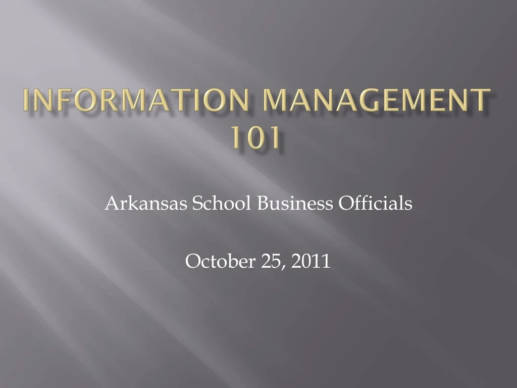 information management 101