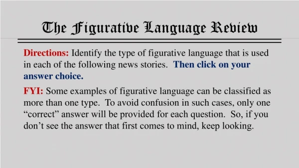 The Figurative Language Review
