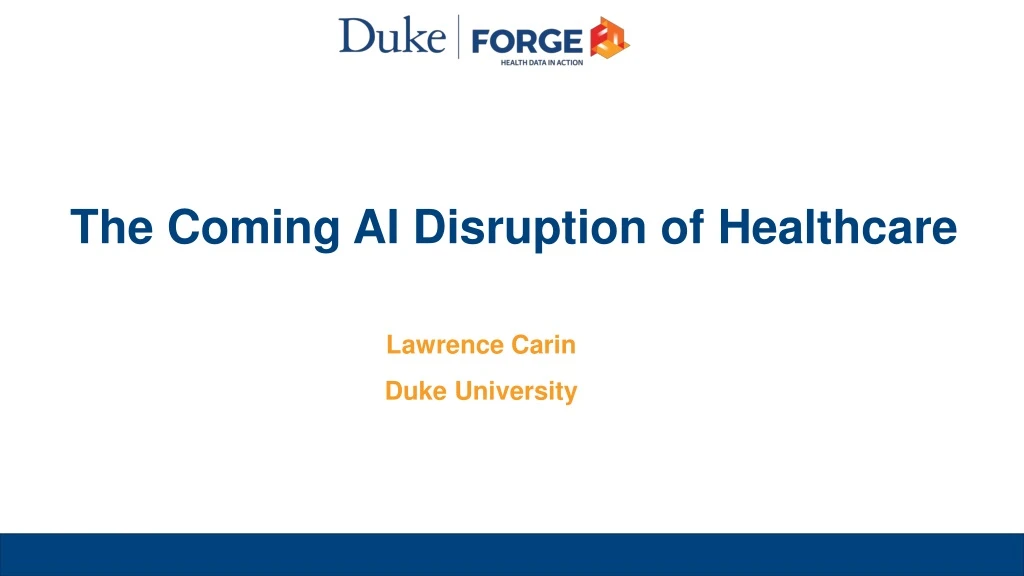 the coming ai disruption of healthcare