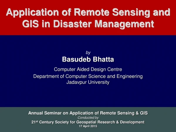 by Basudeb Bhatta Computer Aided Design Centre Department of Computer Science and Engineering