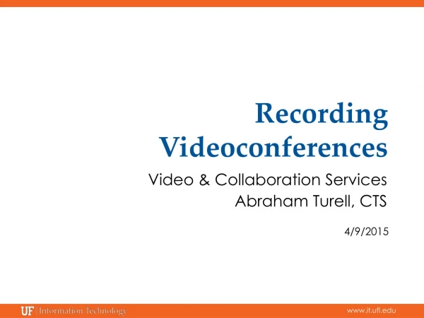 Recording Videoconferences