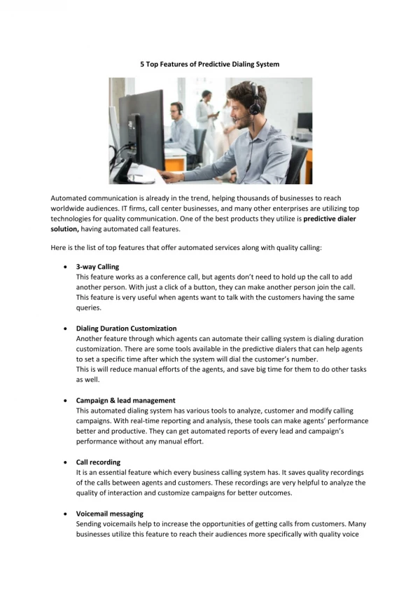 5 top features of predictive dialing system