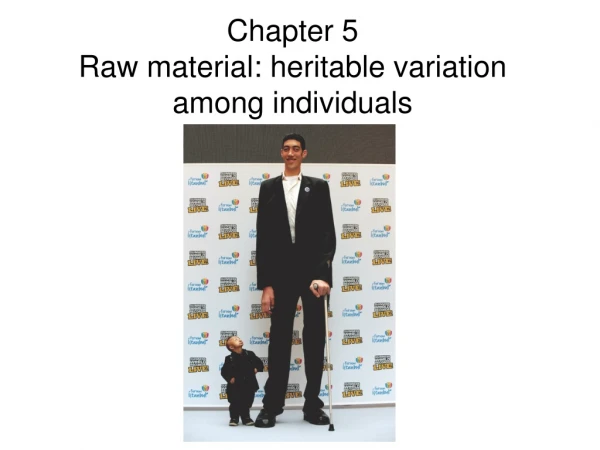 Chapter 5 Raw material: heritable variation among individuals