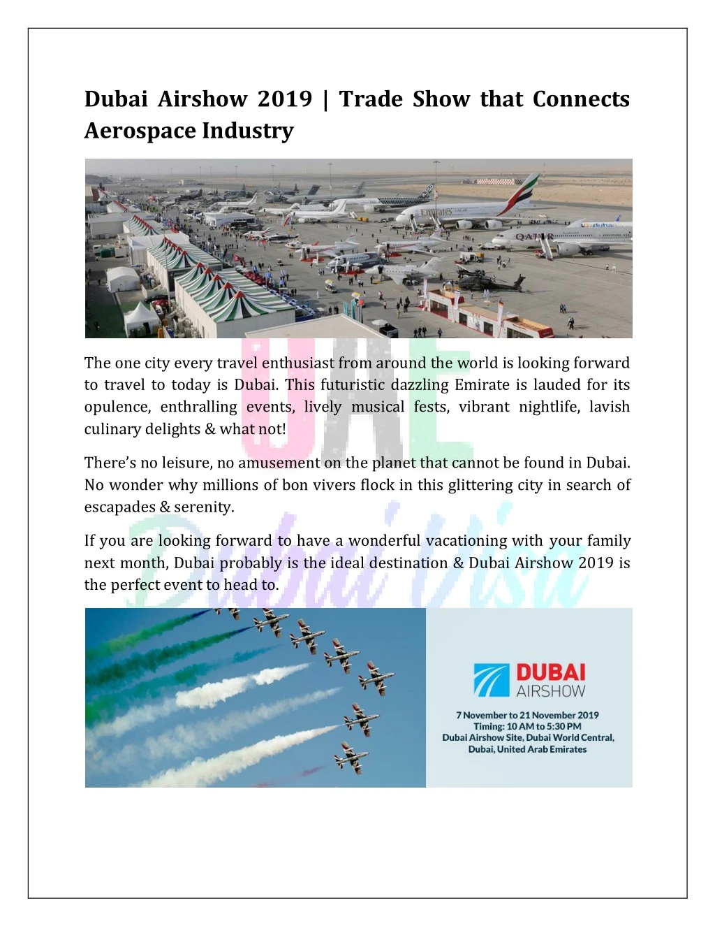 dubai airshow 2019 trade show that connects