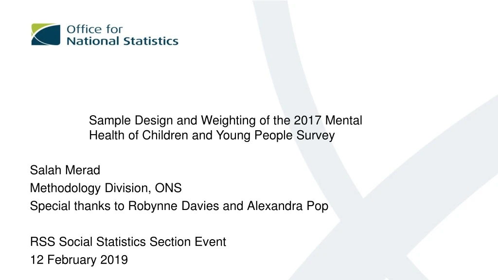 sample design and weighting of the 2017 mental