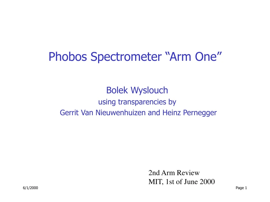 phobos spectrometer arm one