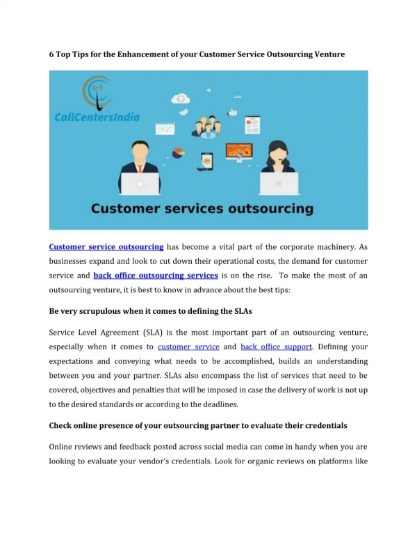 6 top tips for the enhancement of your customer